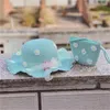 Berets Girl Casual Flower Floral Straw Hat And Bags Summer Holiday Travel Sun Cap Kids Child 2 Pieces Set Lace Panama Gorros