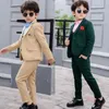 Fiore di primavera Ragazzi Abiti formali Abbigliamento Set Bambini Cappotto Gilet Pantaloni 3 pezzi Abito da smoking da sposa Bambini Blazer Costume di compleanno 231228