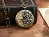 Pocket Watches Top Retro Mechanical Watch Dragon Play Ball Steampunk Clock Fob With Chain Double 2023 Luxury Gift