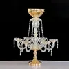 Gold plated crystal Acrylic Flower Vase holder Wedding Table Centerpiece Candlestick Event Party Decorat Flower Rack