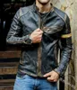Automne hiver veste en cuir pour hommes mode hommes adolescent col montant Punk hommes moto veste en cuir mâle S-5XL 231228