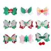 Party Favor 9Pcs Christmas Hair Clips Glitter Bow Angel Wing Sequins Alligator Santa Claus Hairpins For Birthday Gift Drop Delivery Ho Dhrcp