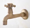 Bathroom Sink Faucets Antique Brass Single Hole Wall Mount Basin Kitchen Faucet Cold Outrood Garden Bibcock Mop Pool Taps 2av315