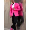 Herrenanzüge rosa Männer Anzug 2 Knöpfe Schlanke Fit Hochzeitsfeier Prom Bräutigam Kleidung Custom Made Blazer (Jacke schwarze Hose)