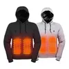 Hoodies aquecidos unissex moletom aquecido pulôver com capuz masculino feminino usb jaqueta aquecida elétrica bateria não incluída 231228