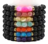 Bracelets Chakra en pierre d'agate de lave noire naturelle, aromathérapie, diffuseur d'huile essentielle, pour femmes et hommes, bijoux 4042487