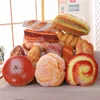 Creative Simulational Plush Bread Burger Shape Pillow Funny Food Nap And Cushion Kids Toy Birthday Gift 50cm 55cm 231227