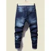 Jean extensible coupe régulière pour hommes, pantalon classique en Denim, bleu foncé, gris, décontracté, à la mode, nouvelle collection 2022