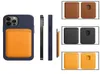 Magsafe Card Bag Magnetic Fashion Wallet Holder Falls For iPhone 13 Pro Max 12 Mini äkta läderpåse Cover Original Official4637709