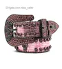 2022 Designer Beltsimon Rhinestone Belt Cint Colore Crocodile Pattern Diamond Chindded Beads Zinc Legato Skull Personality Street1066419