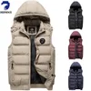 Men's Winter Vest Cotton Hooded Autumn Outdoor Fashion Comfortable Solid Color Badge Coat Jacket Men 231227