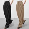 Damenhosen Damen Chic Bürokleidung Gerade Vintage Hohe Damen Baggy Korean 2024 Frühling/Sommer/Herbst Breites Bein weiblich