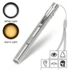 Flashlights Torches Energy-saving Portable Professional Handy Pen Light USB Rechargeable Mini With Stainless Steel Clip