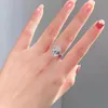 Luxury 4CT Moissanite Diamond Ring 100% Real 925 Sterling Silver Party Wedding Band Rings for Women Bridal Engagement Smycken