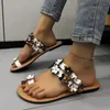 Slippers Low Heel Flat With Modern Summer Outside 2024 High Quality Women's Shoes Floral Shallow Sweet