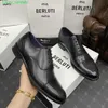 BERLUTI Chaussures Habillées pour Hommes Chaussures Oxfords en Cuir Burlut Nouveaux Hommes Galet en Cuir de Veau Fait à la Main Chaussures Oxford colorées Mode Gentleman Business Dress Leather Shoes HBL7