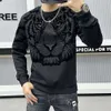 European Station Light Luxury 2023 New Hoodie Men's Autumn and Winter Long Sleeped Round Neck Shirt With Hot Diamond Embrodery Mortile