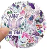 50pcs Graffiti Drusboard Naklejki Purple Crystal for Can Baby Scrapbooking Pencil Case Diary Telefon Laptop Planner Dekoracja Book1735580