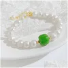 Schmuck Süßwasser Perle Perlen Armband Einfache Französisch Kerea Kupfer Perlen Armbänder Für Frauen Einstellbare Armreif Drop Lieferung Baby, Kind Dhd4I