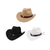 Basker cowboy cowgirl hat po props dekoration stor brim mode cosplay sommar avslappnad sol för unisex rese rodeo fiske vandring