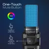 Zealsound RGB USB Kondensator Mikrofon Mikrofon Profesjonalny mikrofon na PC PS4 PS5 MAC Nagrywanie telefonu Podcasting 231228