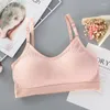 Bustiers & Corsets Ladies Sexy Seamless Brassiere Bras Cotton Stretch Underwear Knitting Thread Solid Color Wire Free Tube Top Girls Push Up