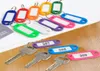 200st plastsknapptyckelknappsring DIY Namn Taggar för bagagepapper Insert Bagage Taggar Mix Color Key Chain Accessories Chains6780983