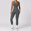 Conjuntos ativos Conjunto de ginástica Mulheres treinando uma peça de jumbo sem fita adesiva Sports Sports Sleeseseless Hollow Out Backless Stretch Fitness Rompers