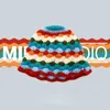 Cute Dopamine Wind Japanese Handmade Crochet Knitted Bucket Hat Rainbow Rhombus Plaid Wool Bucket Winter Basin Hat Bucket Hat 231228