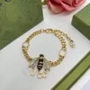 Pulseiras de luxo marca letra g designer pulseira corrente mulheres famosas 18k cristal strass pérola pulseira link corrente casal presentes jewerlry acessórios