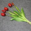 Flores decorativas 5 pçs tulipa flor artificial buquê de toque real falso para decoração de casamento casa decoração de jardim presente