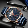 CURREN Business Men's Watch New Fashion Blue Quartz Wristwatch Sports Stainless Steel Chronograph Clock Causal Watches224U