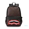 Chic Backpack bag 6 Student Schoolbag Fashion Checker Computer Bag Portable 230708