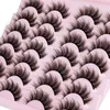 False Eyelashes 14 Pairs Wispy Mink Lashes Fluffy Eye Natural Look 5D Volume 16mm Fake Pack