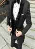 Nouveau Designer Noir Marié Tuxedos Costumes De Mariage Pour Hommes Velevt Peaked Revers Homme Blazer Vestes Trois Pièces Garçons D'honneur Soirée De Bal Par3947515