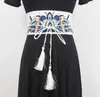 Cintos femininos pista moda bordado cetim cummerbunds vestido feminino espartilhos cintura decoração cinto largo r441