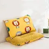 Four Seasons Pure Cotton Removable Baby Pillow Cartoon Pattern Kindergarten Children's Pillow Rectangular Household Baby Pillow 231227