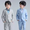 Flor meninos terno de casamento criança festa desempenho traje crianças p grafia graduação blazer calças 2 pçs fino cerimônia conjunto 231228