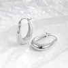 Hoopörhängen silverpläterad oval form örhänge för kvinnor flickor fest punk smycken gåva eh2264