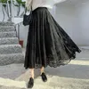 Skirts Vintage Women's Lace Crochet Umbrella Long Bohemian High Waist Hollow Out Female Maxi Spring Summer