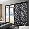 Present Wrap Static Cling Privacy Window Film Black B Lackout Avtagbar Inget självhäftande Hip Hop -klistermärken för Drop Delivery DH9VY