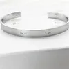 Bangle Minimalist Hollow Font Men's Armband MMSIX Simple Titanium Steel Open Italian Brand Neutral Jewelry Accessories