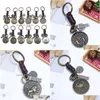 Anahtar Yüzük Güncelleme Bronz Disk Constell Keyring 12 Burç işareti Anahtarlık Deri Dokunma Çanta, Tutucu Halkaları Kadınlar İçin Halk Halkaları Erkekler Dhgarden Dhurn