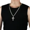 Religiösa män rostfritt stål Crucifix Cross Pendant Halsband Tung byzantinska kedjehalsband Jesus Kristus Holiga smycken gåvor Q1122972