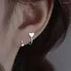 Boucles d'oreilles à étalon couleurs argentées de la personnalité spirale coeur femme luxe simple pour la fête de mariage oreille fine bijoux2482