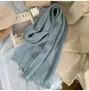 Scarves 2023 Winter Scarf Warm Ins Soft Shawl And Wraps Female Candy Color Thick Knitting Hijab Stoles