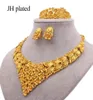 Earrings Necklace Jewelry Sets Dubai 24k Gold Color African Wedding Bridal Gifts For Women Bracelet Ring Set Jewellery Collares1343411
