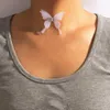 Chokers Sexig svart vit fjärilshalsband för kvinnor sommar mode vit transparent chocker club party smycken ankomst242h