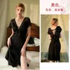 Dames Nachtkleding Sexy Kant Korte Mouw Nachthemd Dames Nachtjapon Loungewear Nachtjapon Zomer V-hals Satijnen Slaapshirt Homewear