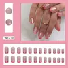 Valse nagels 3D nepaccessoires Franse vierkante tips Metaal Rose Red Aurora kleuren Faux Ongles Druk op acryl Nail Art Supplies